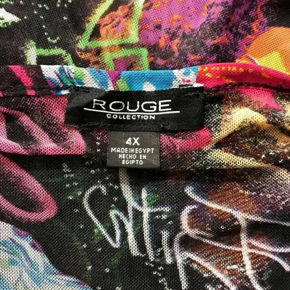 Graffiti Printed Sheer Mesh Maxi Dress - Picture 7 of 8